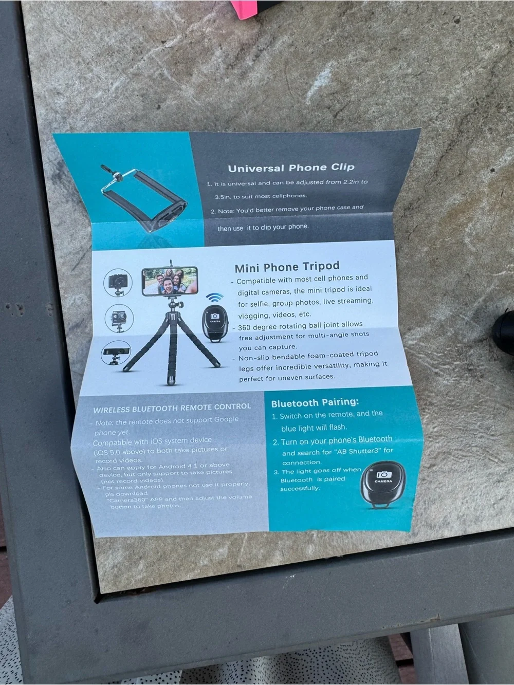 Black Flexible Mini Tripod with Phone Mount
